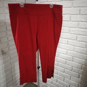 Ricki's Ladies Red Size XXL Pull On Style Capri Length Pants